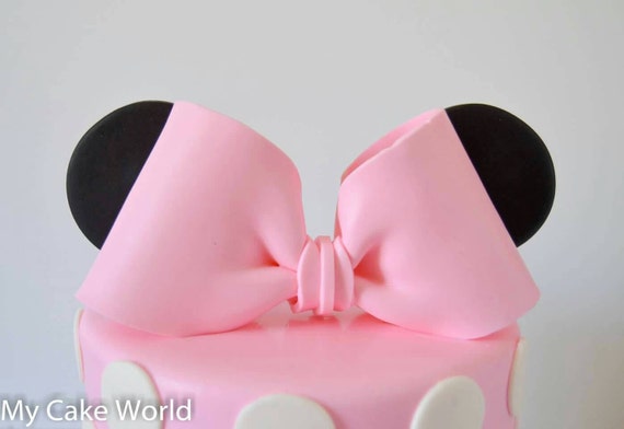 Minnie Mouse Bow Et Oreilles Gateau Topper Minnie Mouse Etsy