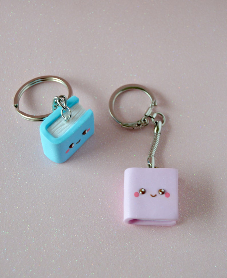 Mini book keychain teacher charm keychain keychains for Etsy
