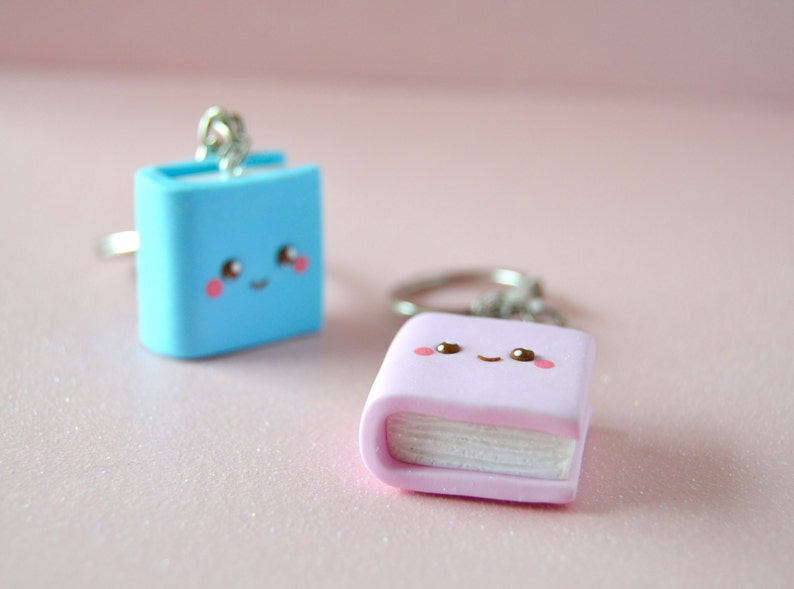 Mini book keychain teacher charm keychain keychains for Etsy