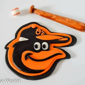 Orioles Cake Topper, baseball cake topper, Orioles cake topper, fondant baseball cake topper, fondant bat, fondant baseball, baseball theme