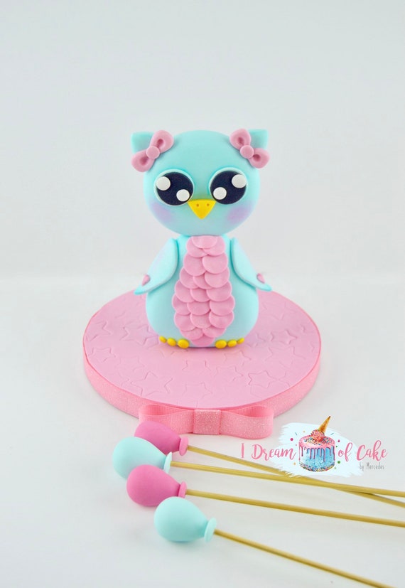 Owl Cake Topper Owl Theme Birthday Baby Owl Cake Topper Owl Etsy
