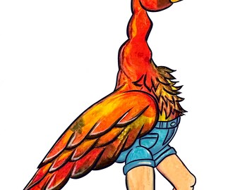 High-Steppin’ Redbird - Adhesivo de vinilo de 3"; apto para lavavajillas de alta gama; adhesivo artístico para interiores y exteriores