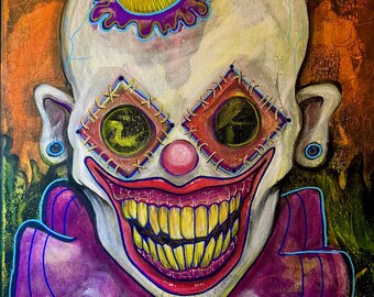 Payaso Superespeluznante - Adhesivo de vinilo de 3"; apto para lavavajillas de alta gama; adhesivo artístico para interiores y exteriores