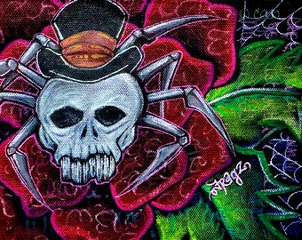 Spiderbot in the Roses - Adhesivo de vinilo de 3"; apto para lavavajillas de alta gama; adhesivo artístico para interiores y exteriores