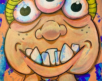 Monstruo Dulce de Tres Ojos - Adhesivo de vinilo de 3"; apto para lavavajillas de alta gama; adhesivo artístico para interiores y exteriores