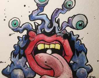 Gran Monstruo Azul - Adhesivo de vinilo de 3"; apto para lavavajillas de alta gama; adhesivo artístico para interiores y exteriores