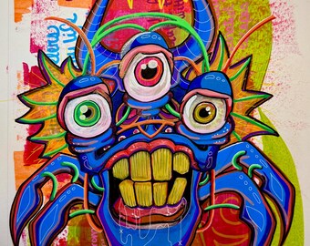 Crabby Cyborg - Adhesivo de vinilo de 3"; apto para lavavajillas de alta gama; adhesivo artístico para interiores y exteriores