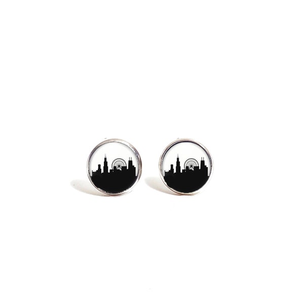 Chicago Skyline Earrings, Surgical Stainless steel earrings,Stud earrings,cute accessories,Chicago Cityscape, Windy city, chitown