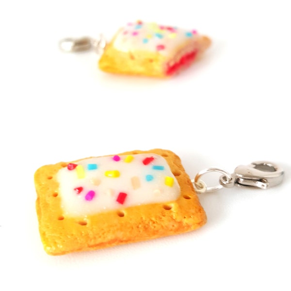 Miniature Poptart Charm- Miniature food jewelry,poptart pendants,Kawaii charms,Polymer clay jewelry,silver plated or gold plated necklace