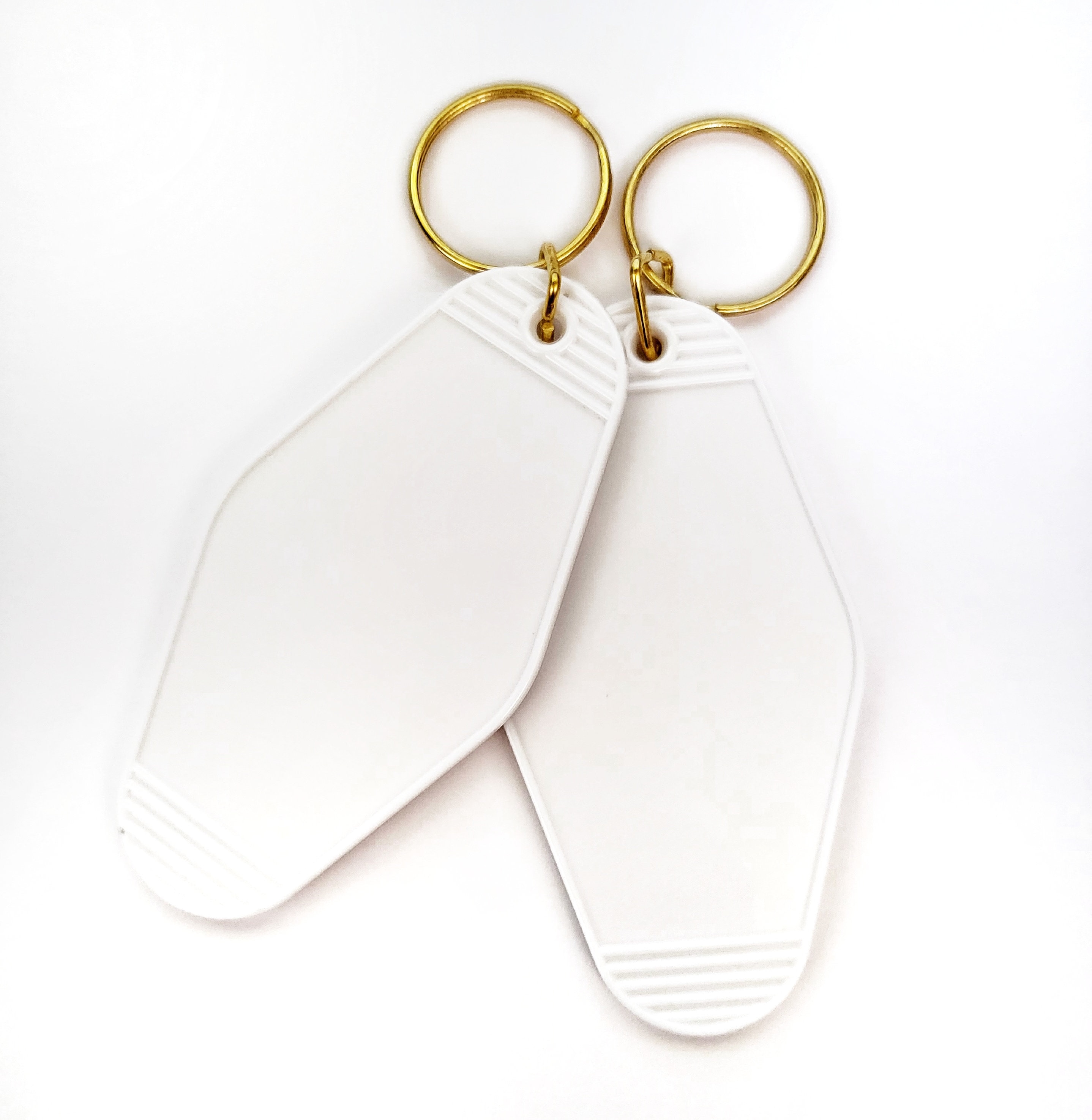 JessiClawsShop Motel Keychain Blanks | Vintage Inspired Keychain| Plastic Keychain Blank | Gold Jump Ring | Gold Keychain Hardware | Keychains for Printing