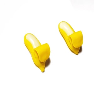 Banana Stud Earrings -Miniature food earrings, mini food jewelry, fruit, earrings, jewelry, accessories