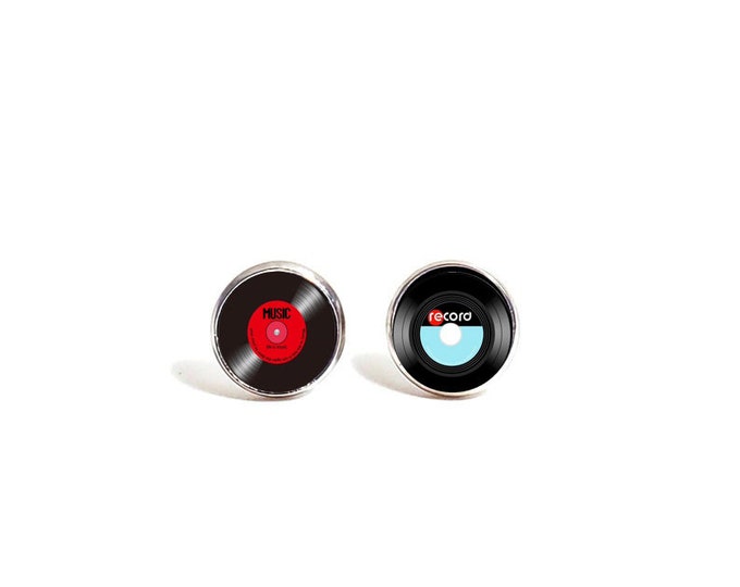 Vinyl Record Earrings,Surgical Stainless steel earrings,Stud earrings,record collector,cute accessories,retro record,vintage record music