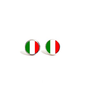 Italy Flag Earrings, Surgical Stainless steel earrings,Stud earrings,cute accessories, post earrings,Italy gift Green White Red Stripe Rome