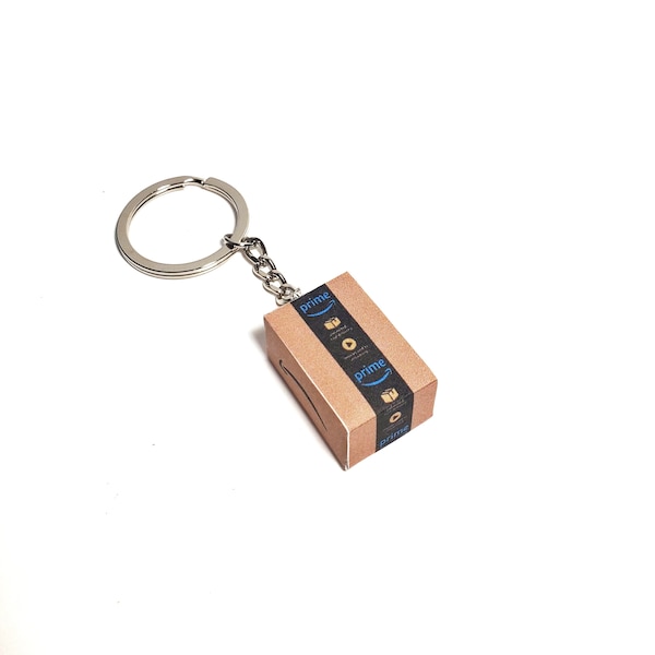 Miniature Amazon Box Keychain or Necklace, packages, mini box, kawaii, cute, accessories, charms, keychain, Necklace, jewelry
