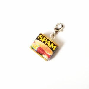 Can of Spam Charm- Miniature food jewelry- Tea pendants- Kawaii charms- lunchmeat