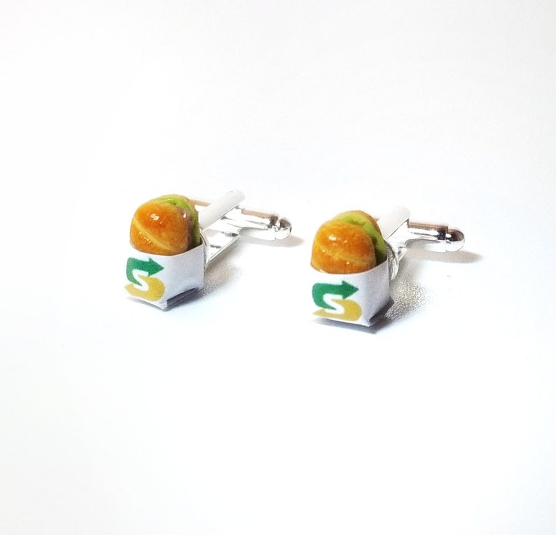 Miniature Food Subway Sandwich New logo Cufflinks | Etsy