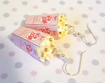 Miniature Buttered Popcorn Earrings with Silver Plated or Sterling Silver your choice