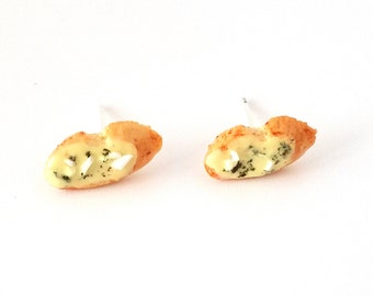 Miniature Food Jewelry, Garlic Bread Toast earrings