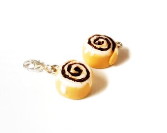 Miniatuur kaneel roll charme of ketting, miniatuur voedsel sieraden