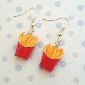 Miniature French Fries Earring with Silver Plated or Sterling Silver your choice image 3