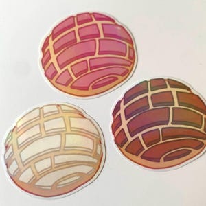 Concha Pan Dulce Holographic Water-Resistant Sticker