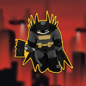 Absolute Superhero Bat Chibi Holographic Water Resistent Vinyl Sticker 3&quot; Inch