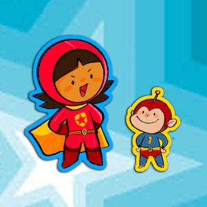 Wordgirl PBSKIDS Sticker Set 3 Inch Holographic Stickers