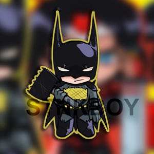 Absolute Superhero Caped Trio Bat Chibi Holographic Wasserbeständiger Vinyl-Aufkleber, 7,5 cm