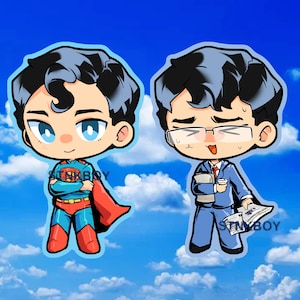 Superhero Chibi Holographic Water Resistent Vinyl Sticker 3&quot; Inch Dog