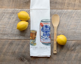 Philadelphia Citywide Special Flour Sack Tea Towel / Tea Towel / Cotton Towel / Watercolor / Kitchen Decor / Philly Food Art