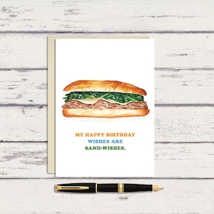 5x7 Philly Roast Pork Sandwich Urodzinowa Karta Życzeń/ Karta A7 / Philly Food