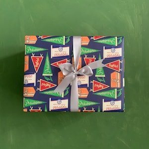 Philly Flags Wrapping Paper / Philadelphia wrapping paper / Philly sports wrapping paper