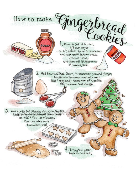 gingerbread-cookies-watercolor-print-watercolor-painting-etsy