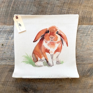 Leinen Kissenbezug Aquarell / Osterhase / Osterdeko / Kinderzimmer Deko / Osterdeko / Osterdeko / Osterkissen / Osterdeko