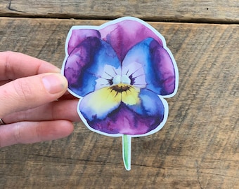 Violet Flower Vinyl Sticker / February Birthday / Purple Flower Sticker