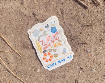 Cape May, NJ Sticker / vinyl Beach sticker / New Jersey Sticker / New Jersey gift