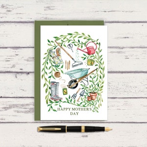 Cartão de felicitações para o dia das mães do jardim 5x7/A7Card/Arte de jardim/Plantas em aquarela/Arte de plantas/Arte de jardim/Presente de jardineiro/Presente de jardim/Mãe