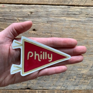 Philly Red Pennant Vinyl Sticker / Philly Sticker / Phillies inspired sticker