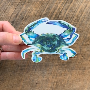 Blue Crab Vinyl Sticker / Beach Sticker / Crab Sticker