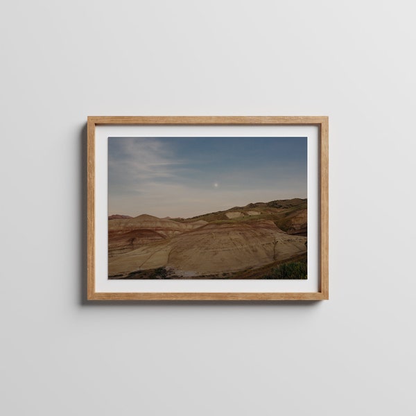 Painted Hills Oregon Moon Photo Print