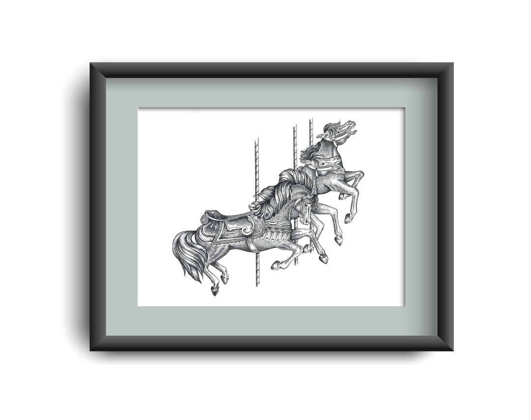 Carousel Horses Wall Art, Carousel Horse Wall Decor. Carousel Horses