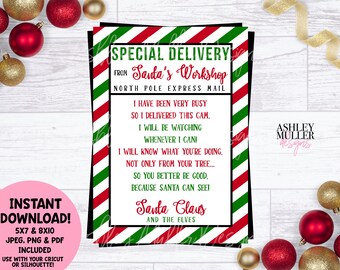 Download Santa Cam Letter Printable Etsy PSD Mockup Templates