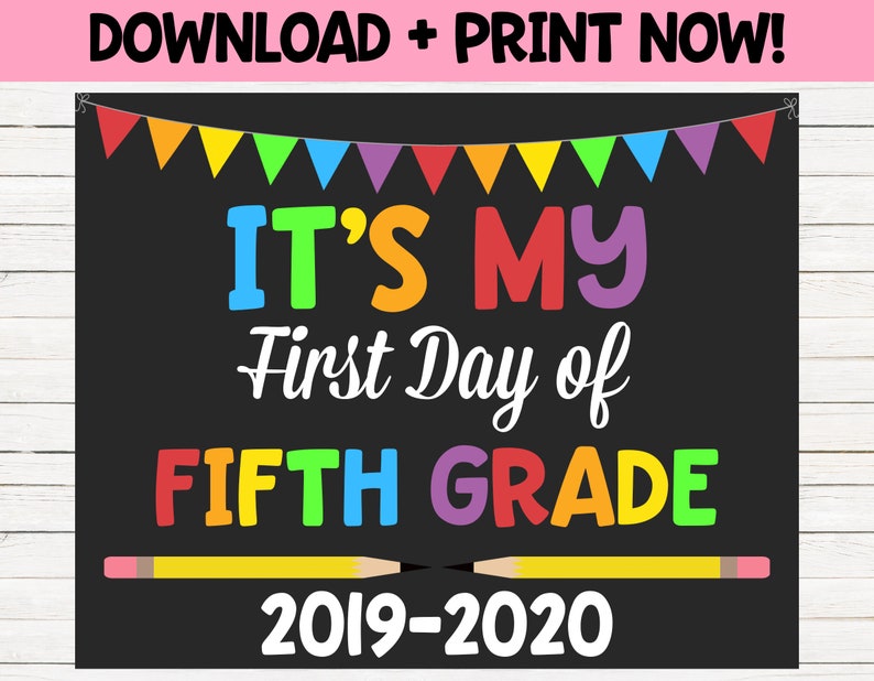 First Day of School Sign 1st Day of School Sign Fifth | Etsy