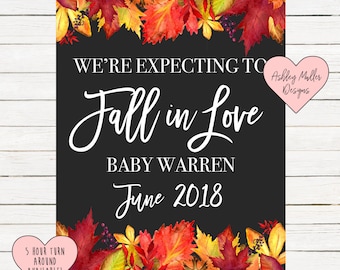 Thanksgiving Pregnancy Announcement Chalkboard Printable - Turkey Pregnancy Announcement Sign - Pregnancy Reveal - We're Expecting - Fall