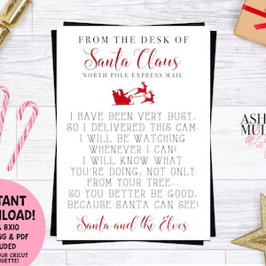 Download Santa Cam Note Printable Note For Santa Cam Ornament Santa Etsy Yellowimages Mockups