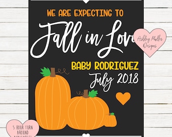 Thanksgiving Pregnancy Announcement Chalkboard Printable - Turkey Pregnancy Announcement Sign - Pregnancy Reveal - We're Expecting - Fall