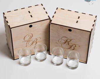 Wooden Scotch Box -  Personalised Gift Box - 21st Gift - 18th Gift - Wedding Gift - Handmade - Personalised - Engraved Glassware