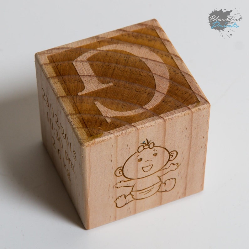 Wooden Baby Block Engraved Baby Block Baby Gift Etsy