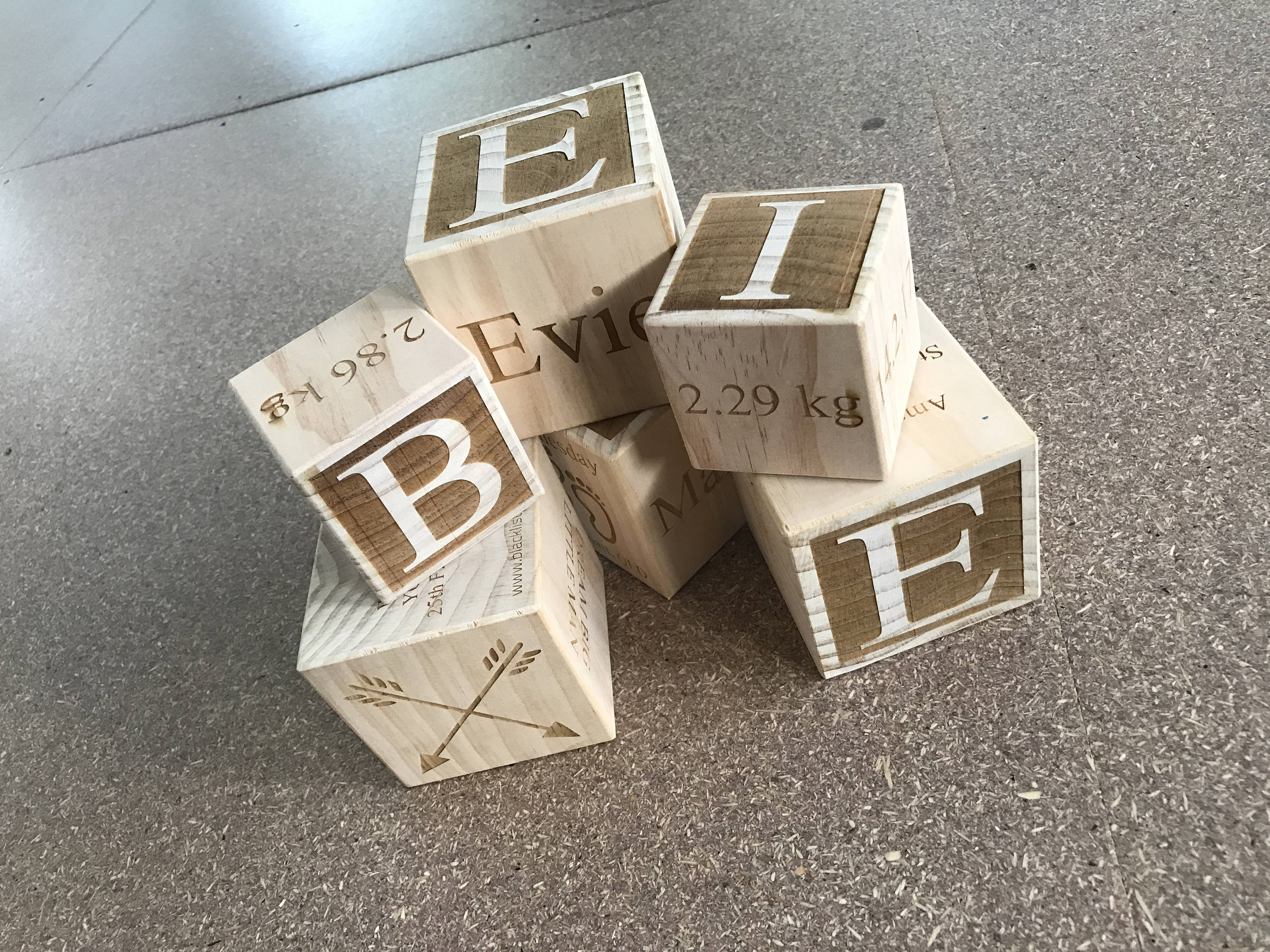 Wooden Baby Block Engraved Baby Block Baby Gift Etsy