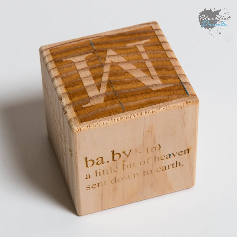 Wooden Baby Block Engraved Baby Block Baby Gift Etsy Australia